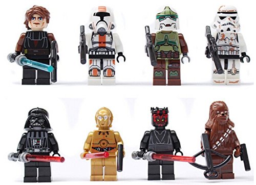 Generic Lot Super Heroes Star Wars White Clone Soldiers Troops Minifigures Building Blocks Toys (8 Piece)