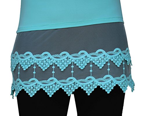 Lace Trimmed Top Extender ¥ Juniors, Women & Plus Size (2XL, Mint)