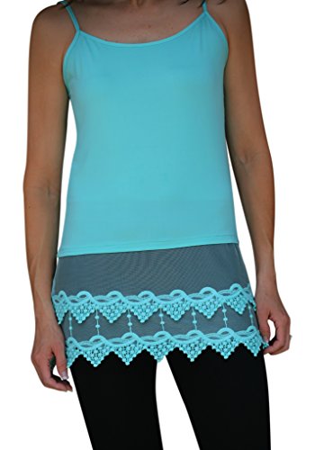 Lace Trimmed Top Extender ¥ Juniors, Women & Plus Size (2XL, Mint) thumbnail