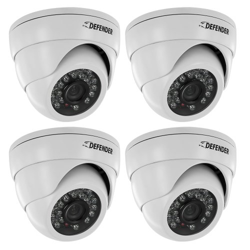 Defender  Pro 4 Pack 800TVL Ultra High Resolution 960H Indoor/Outdoor Dome Security Camera,21320