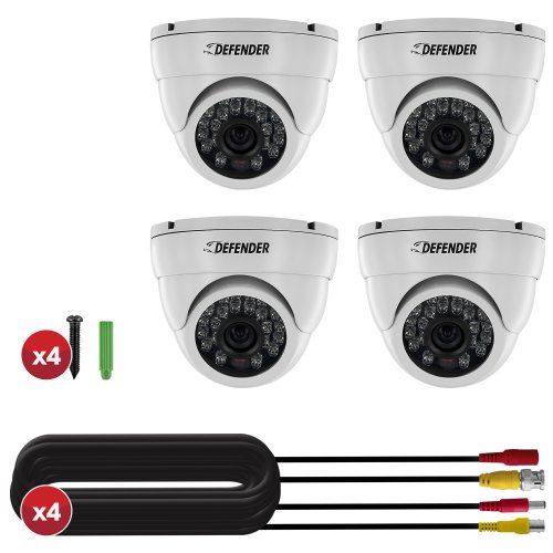 Defender  Pro 4 Pack 800TVL Ultra High Resolution 960H Indoor/Outdoor Dome Security Camera,21320 thumbnail