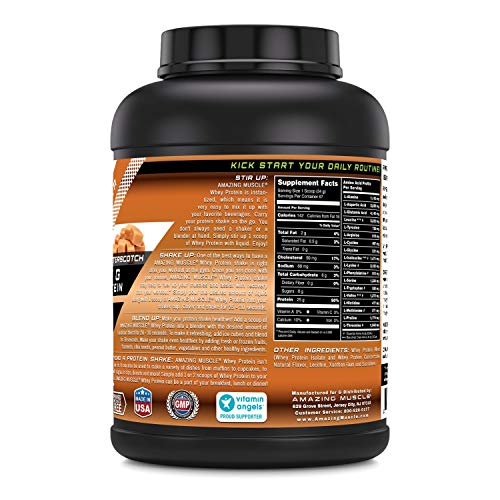 Amazing Muscle 100% Whey Protein Powder *Advanced Formula with Whey Protein Isolate as a Primary Ingredient Along with Ultra Filtered Whey Protein Con thumbnail