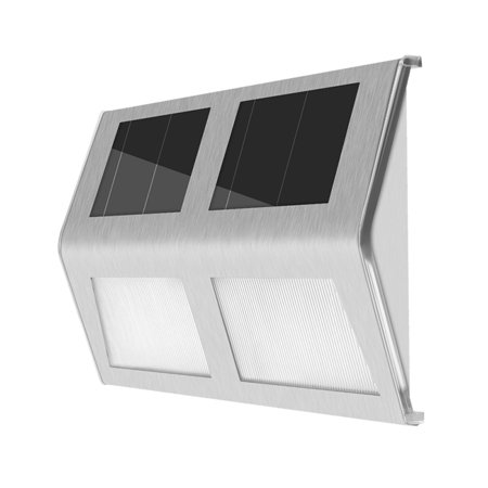 Leyfeng 4LED Solar Powered Stair Lights Wall Lamp Solar Step Light Water-resistant Outdoor Lighting Walkway Light for Deck Path Patio Garden Yard Auto