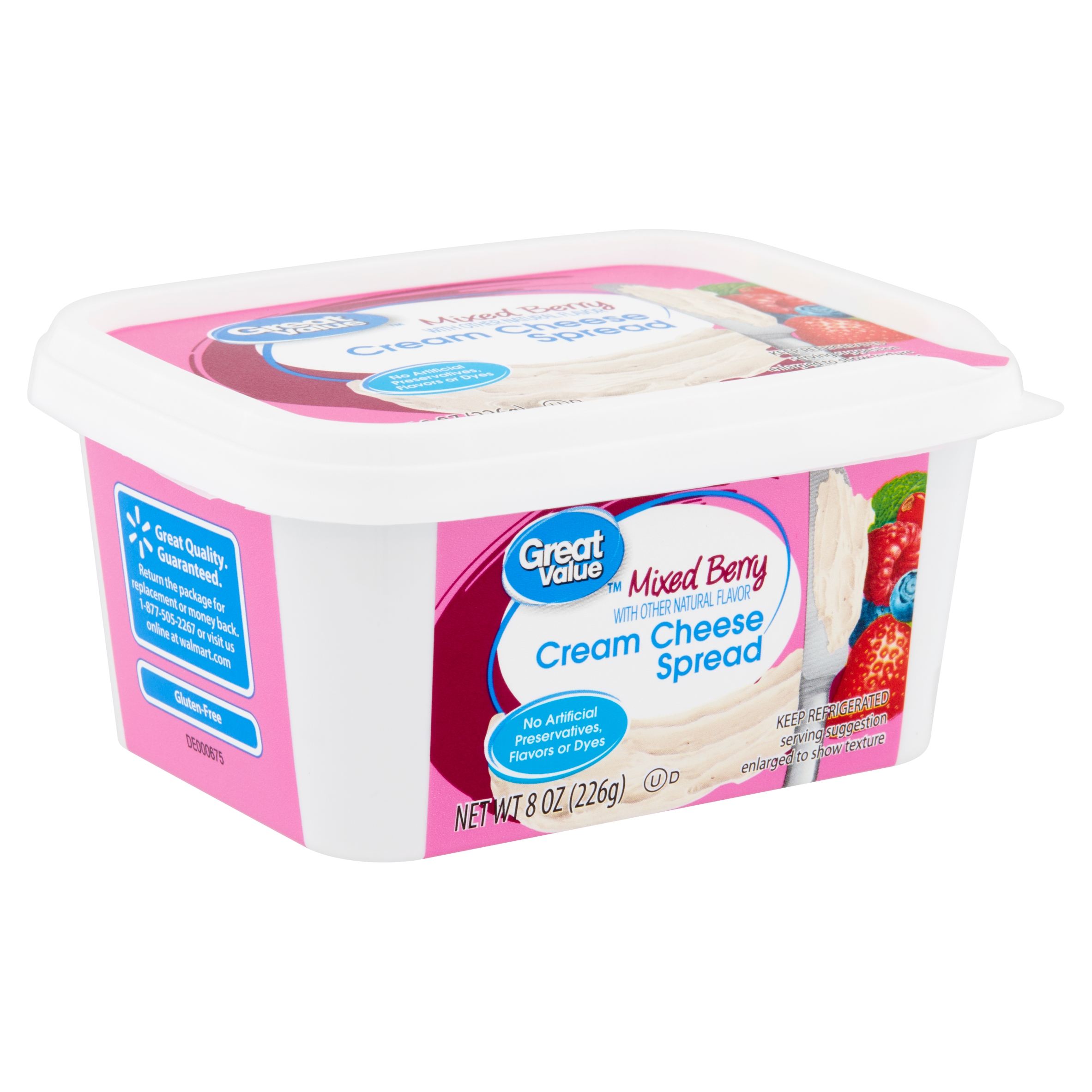 Great Value Mixed Berry Cream Cheese Spread, 8 Oz Image