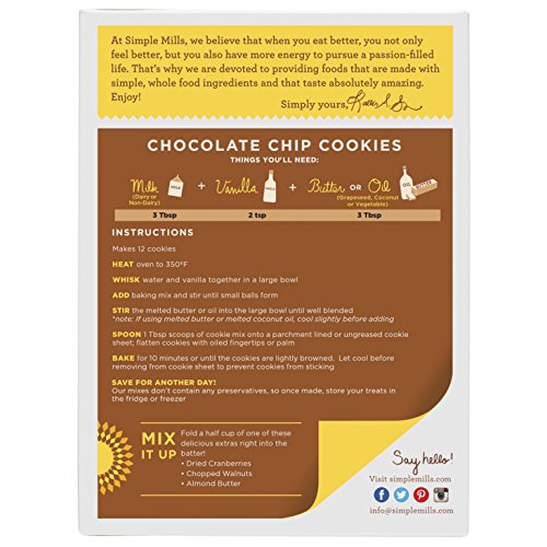 Simple Mills Chocolate Chip Cookie Mix, 3 Count