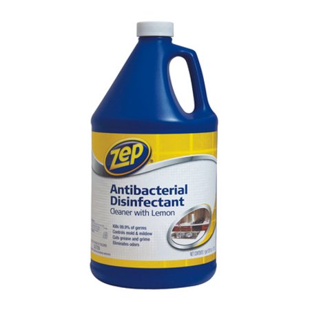 1pk Zep ZUBAC128 Antibacterial Disinfectant Cleaner Lemon Scent 128 Oz