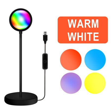 Wmkox8yii Sunset Projection Lamp LED Sunset Projector Lamp Romantic Golden Hour Night Light for Room Decor  Selfies  Photography  Photoshoots Party US