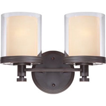 Replacement for 60/4542 DECKER 2 LIGHT VANITY FIXTURE with CLEAR and CREAM GLASS SUDBURY BRONZE CONTEMPORARY Replacement Light Bulb Lamp