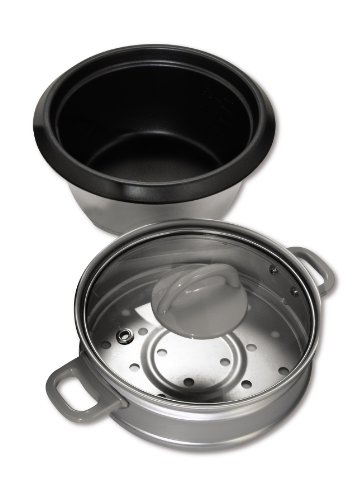 Oster 4722 3-Cup Uncooked Resulting in 6-Cup Cooked Rice Cooker with Steaming Tray, Red thumbnail