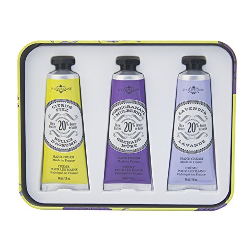 La Chatelaine 20% Shea Butter Hand Cream Trio Tin Gift Set  Citrus Frizz  Pomegranate Mulberry  Lavender thumbnail