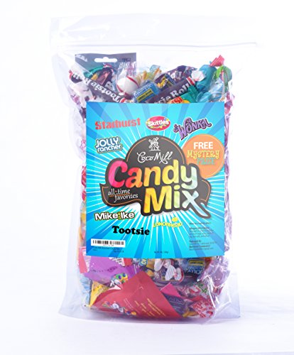 Coco Mill Assorted Bulk Candy Mix of Skittles, Starburst, Twizzlers, Wonka, Tootsie Pops, Mike and Ike, Jolly Rancher, Lemonhead, Jaw Busters & Ma