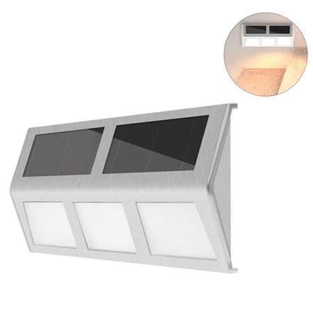 Leyfeng 6LED Solar Powered Stair Lights Wall Lamp Solar Step Light Water-resistant Outdoor Lighting Walkway Light for Deck Path Patio Garden Yard Auto