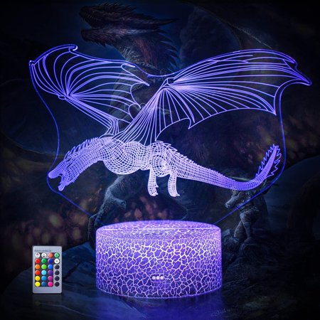 Dragon Nightlight with Remote & Touch Control 16 Colors & 4 Flashing Modes and Brightness Adjusted USB & Batteries Powered  Satisfying Present for Chi