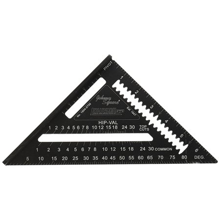 Johnson Level & Tool 1904-0700 7-Inch Johnny Square  Professional Easy-Read Aluminum Rafter Square W/out Manual  ACCURACY and DURABILITY: This Aluminu