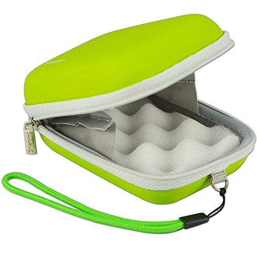 First2savvv BDX1006-6505 Green Premium Quality Hard Camera Case Pouch Bag for Canon PowerShot G9X .SX610 .IXUS 285 .IXUS 275. SONY DSC-HX90V.HX80.HX60