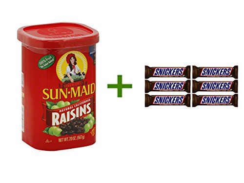 Sun-Maid Natural California Raisins 20 OZ (Pack of 6), SNICKERS CHOCOLATE 6/1.86oz