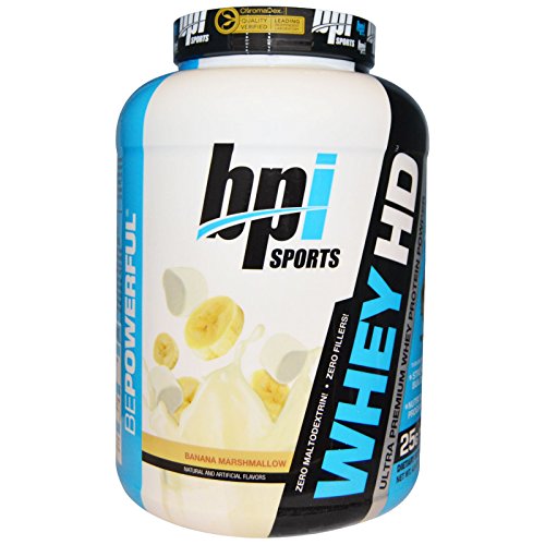 BPI Sports, Whey HD, Ultra Premium Whey Protein Powder, Banana Marshmallow, 4.5 Lbs (2,040 G), Vitaminder, Power Shaker Bottle, 20 Oz Bottle thumbnail