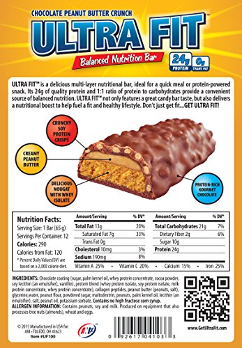 ULTRA FIT Peanut Butter Crunch 24g Protein Bar - 12 Count thumbnail