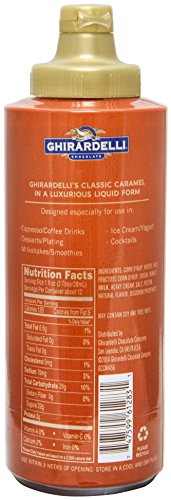 Ghirardelli - 16 Oz Chocolate, 17 Oz White Chocolate Flavored, 17 Oz Caramel Sauce Squeeze Bottle - Set of 3 - with 1.58 Oz Packet White Mocha Premium thumbnail