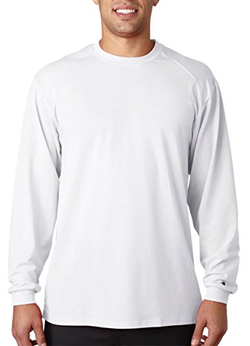 Badger 4804 BD Adult B-Tech L/S Tee - White BD4804 M