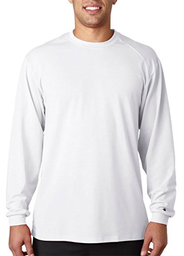 Badger 4804 BD Adult B-Tech L/S Tee - White BD4804 M thumbnail