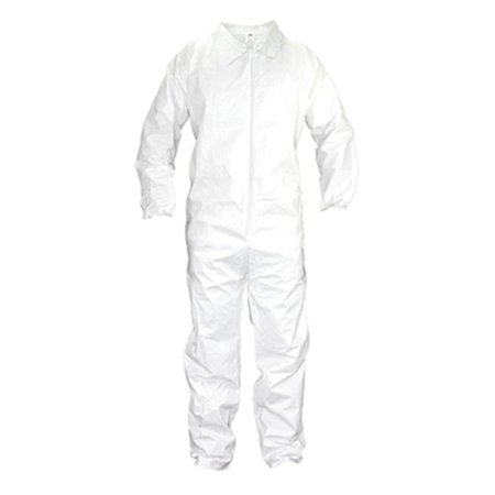 SAS Safety Corp. 6858 Professional Grade All Purpose Crew Coverall  5X-Large  White  Elastic Waist