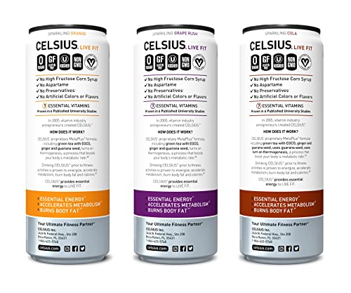 CELSIUS Essential Energy Drink 12 Fl Oz, Sparkling Classic Pop Pack Edition (Pack of 12) thumbnail