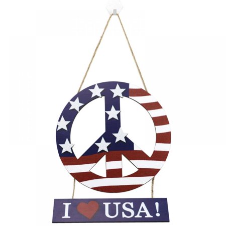 America Independence Day Wooden Sign 4th of July Patriotic Signs Rustic Hanging Plaque for Door Wall Window Decor USA National Day Holiday Party Decor