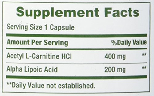 Nature's Bounty L-Carnitine 400 Mg & ALA 200 Mg, 30 Capsules thumbnail