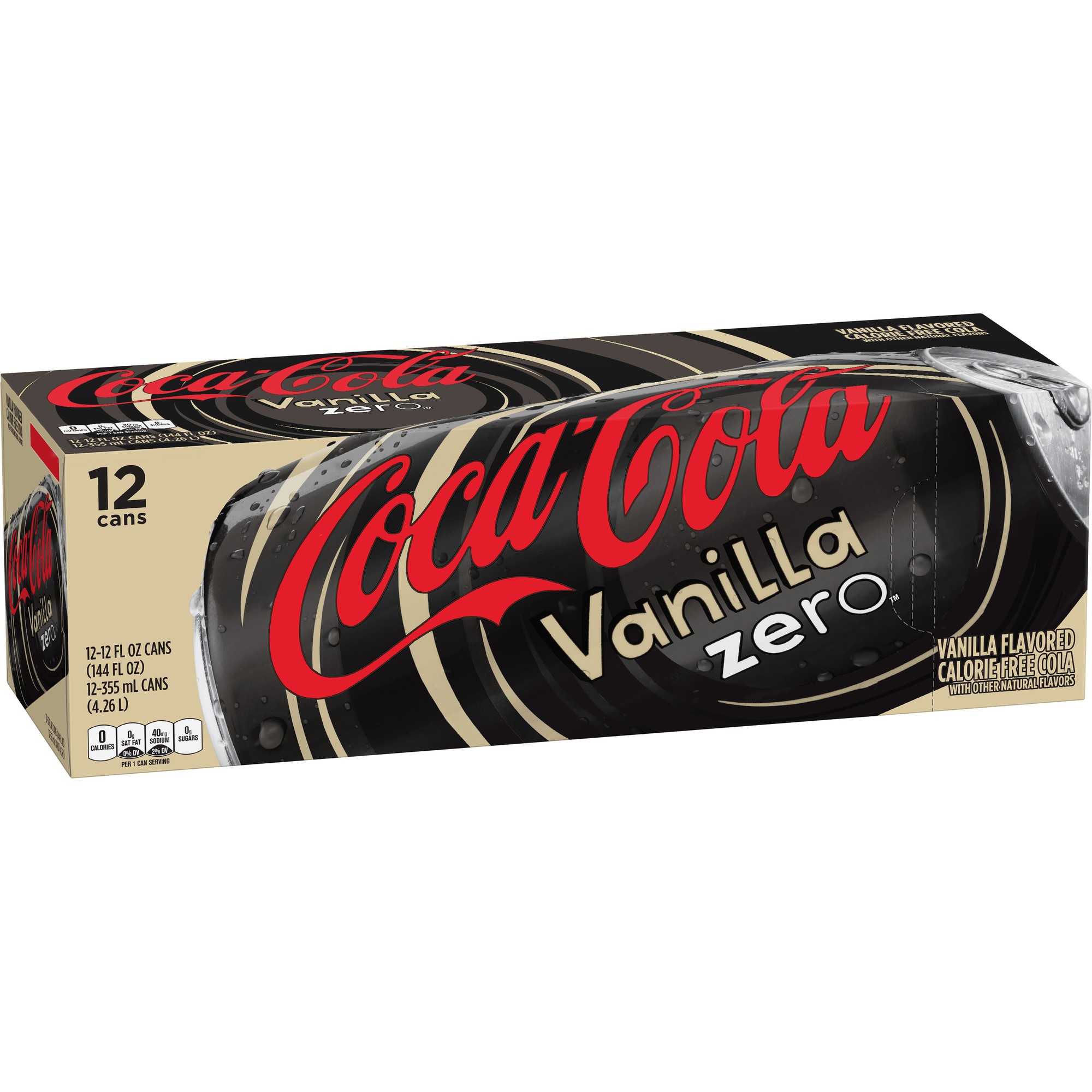 Coca-Cola Zero Sugar Vanilla Soda Pop  12 Fl Oz  12 Pack Cans