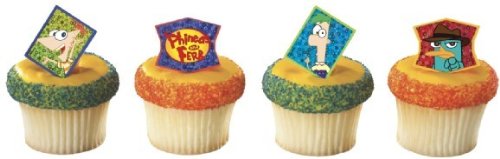 PHINEAS + FERB 12 CUPCAKE Cake Pops TOPPPER Decors Favor PARTY Supplies RINGS