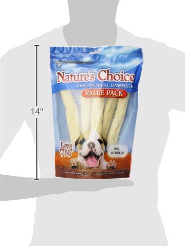 Loving Pets Nature's Choice 100-Percent Natural Rawhide White Retriever Rolls Dog Treat, 10-Inch, 5/Pack thumbnail
