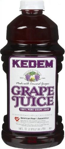 Kedem 100% Pure Kosher Grape Juice for Passover & All Year Round, Plastic Bottle, Healthy & Delicious, Refreshing Taste, Half Gallon, 64 Oz