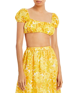 Womens Floral Print Sqaure-Neck Cropped 9359093020329 US 4 (S) RT $139.0