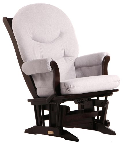 Dutailier Classic Espresso/Light Gray Multi-Position Sleigh Glider