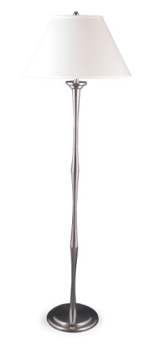 Lighting Enterprises F-1507/1504 Polished Aluminum Floor Lamp with Cream Linen Hardback Shade