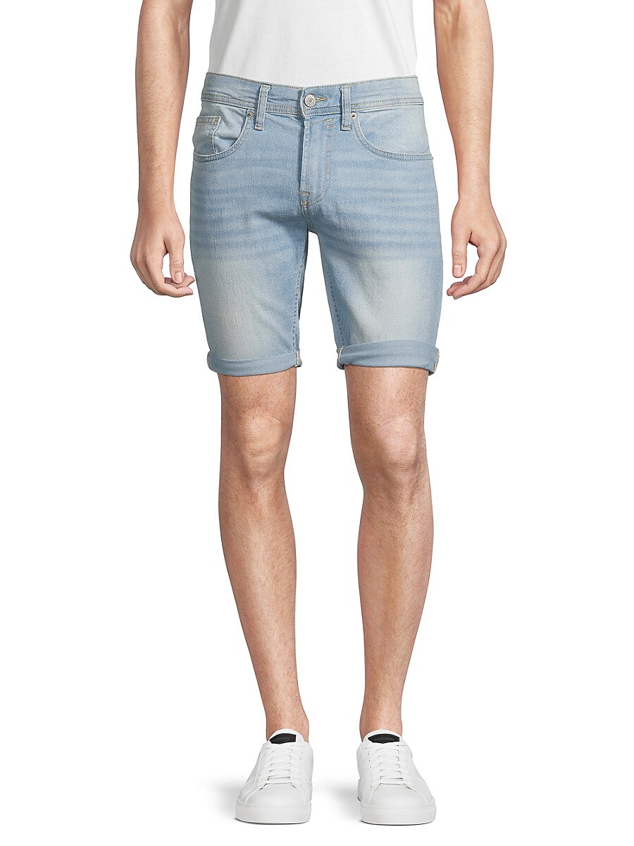 BUFFALO David Bitton Men's Max-X Light-Wash Denim Shorts - Faded Blue - Size 33