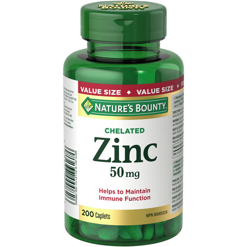 Natures Bounty Chelated Zinc Value Size 200 Count