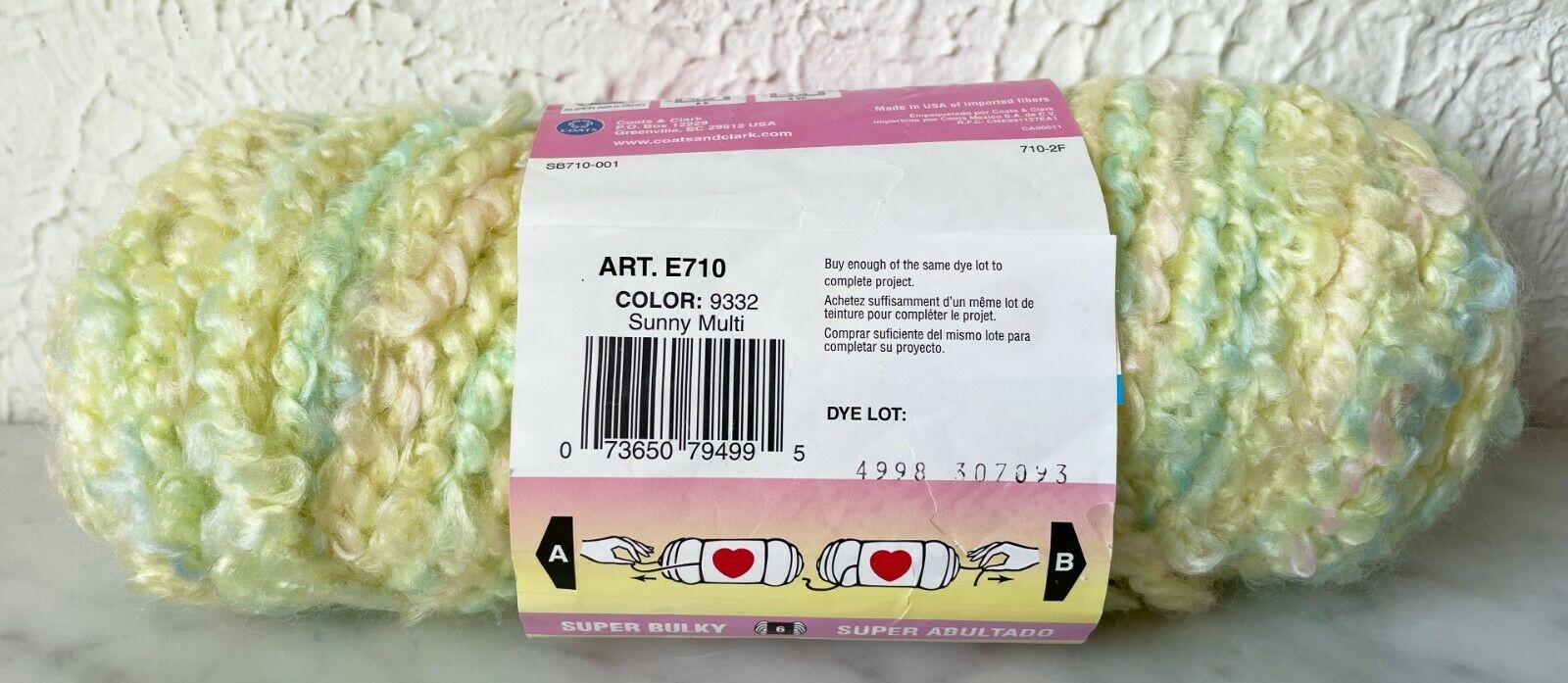 Red Heart Baby Clouds Boucle Yarn - Partial Skein Sunny Multi #9332 thumbnail