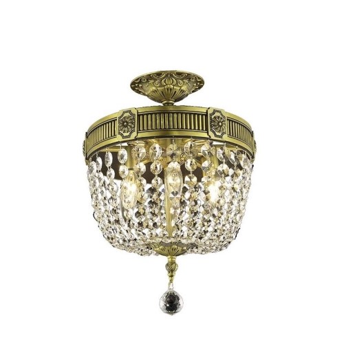 9303 Esperanza Collection Flush Mount D12in H17in Lt:3 Antique Bronze Finish (Swarovski Strass/Elements Crystals)