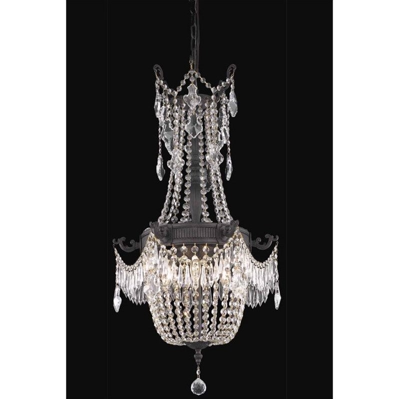9306 Esperanza Collection Hanging Fixture D18in H28in Lt:8 Dark Bronze Finish (Swarovski Spectra Crystals)