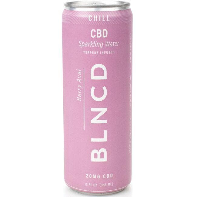 BLNCD CBD Chill Sparkling Water - Berry Acai Supplement Vitamin | 20 Mg | 12 Oz Liquid
