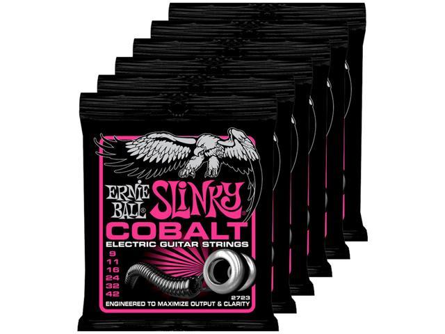 6 Sets of Ernie Ball 2723 Cobalt Super Slinky Elecric Guitar Strings