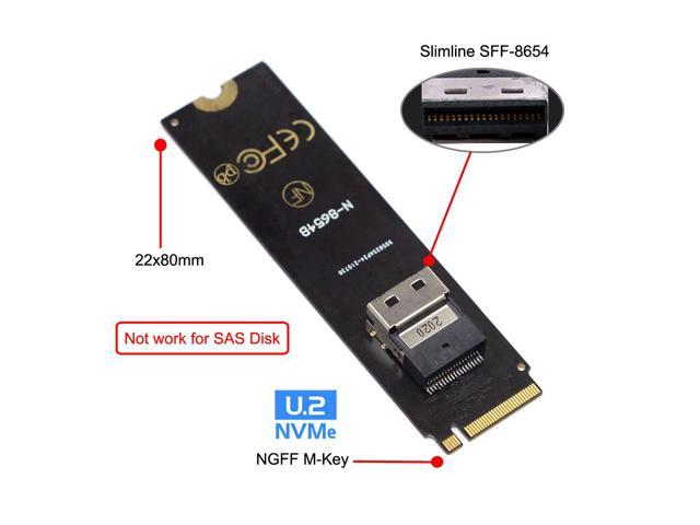 Mainboard Slimline SAS PCIe SSD Adapter NGFF M-Key NVME to U.2 U2 Kit SFF-8639 to SFF-8654 SAS PCIe SSD Adapter