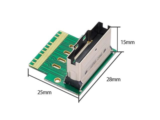 SFF-8654 8i 74pin PCI-E Slimline SAS 4.0 to SFF-8654 74pin Male to Female Extender Adapter Angled Test Tools