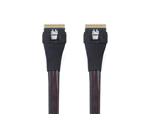 SFF-8654 8i 74pin Host Male to SFF-8654 74Pin Male PCI-E Slimline SAS 4.0 Target Cable 50cm