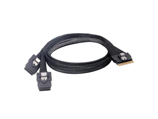 PCI-E Ultraport Slimline SAS Slim 4.0 SFF-8654 8i 74pin to Dual SFF-8087 Mini SAS Cable PCI-Express