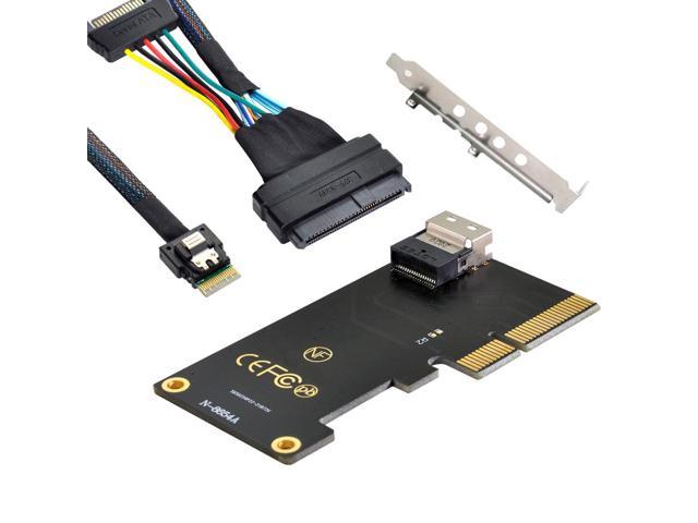 PCI-E 3.0 4.0 to SFF-8654 Slimline SAS Card Adapter to SFF-8639 U.2 U2 NVME PCIe SSD Cable for Mainboard SSD
