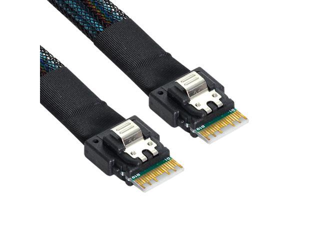 SFF-8654 Male to Male PCI-E Slimline SAS 4.0 SFF-8654 4i 38 Pin Host to SFF-8654 Slim SAS Target Cable 50cm