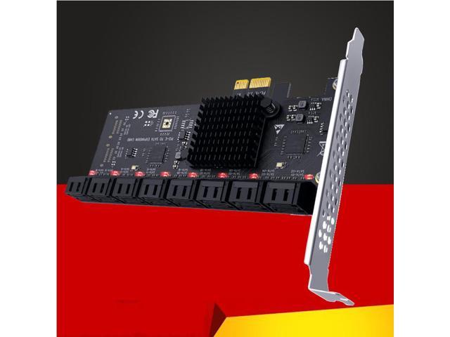Chi a Mining SATA PCIe Adapter 16 Port SATA III to PCI Express 3.0 X1 Controller Expansion Card ASM1064 JBM575 Chip Add on Cards